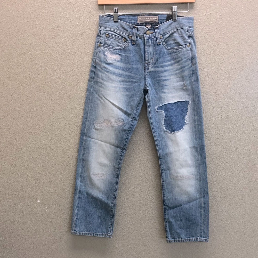 J. Crew - Point Sur Vintage Crop Straight Leg Distressed Jeans